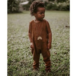 The Simple Folk The Forest Playsuit in Rust 9-12 months